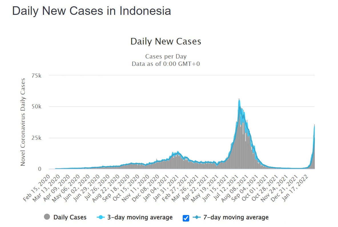 Liczba przypadków COVID-19 w Indonezji