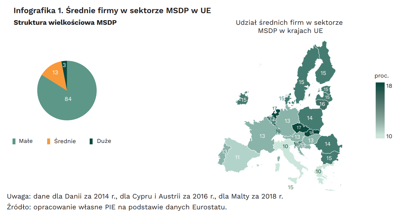 Średnie firmy w sektorze MSDP w Polsce